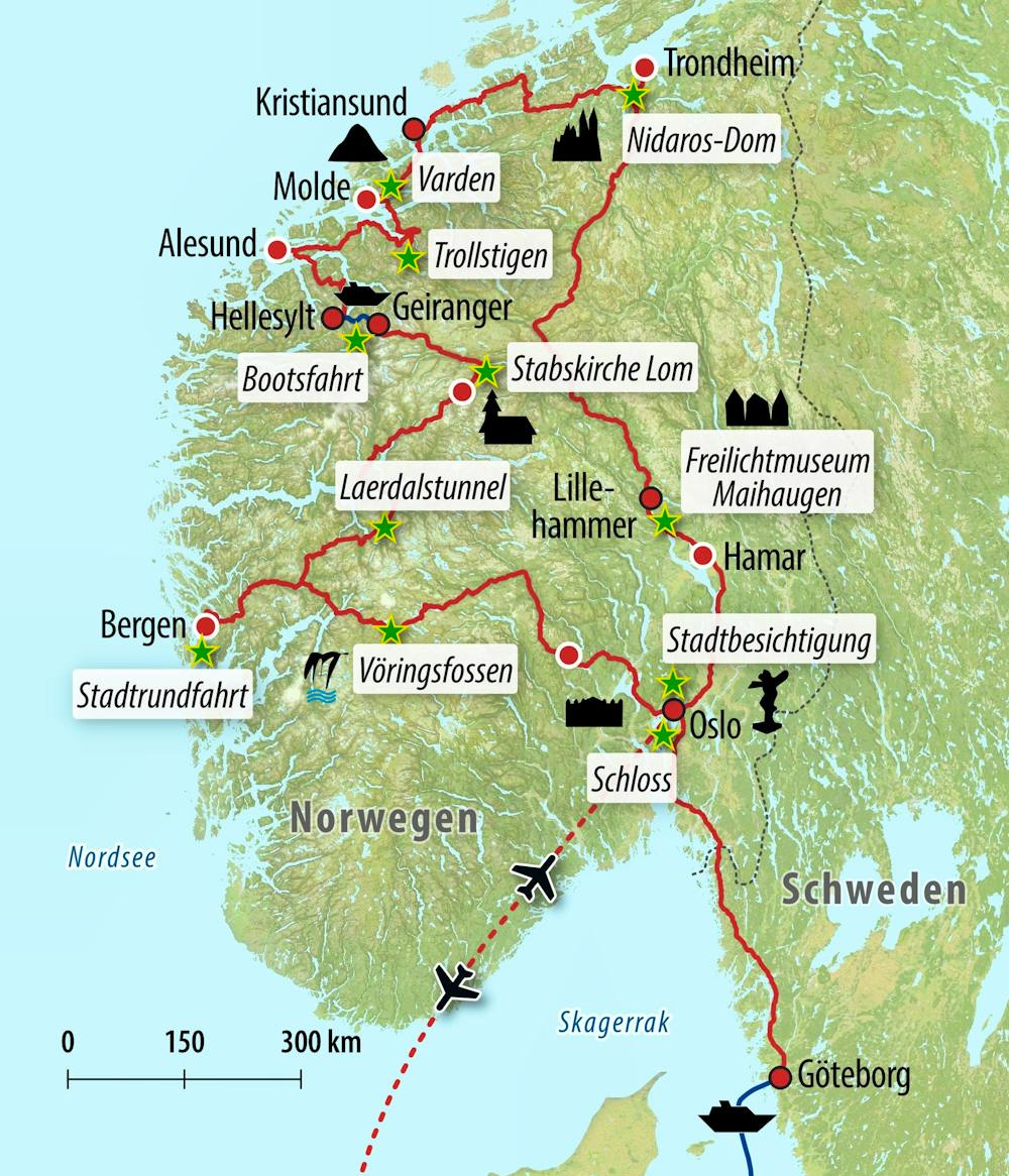 Ihre Reiseroute &ndash; &copy; Eberhardt TRAVEL