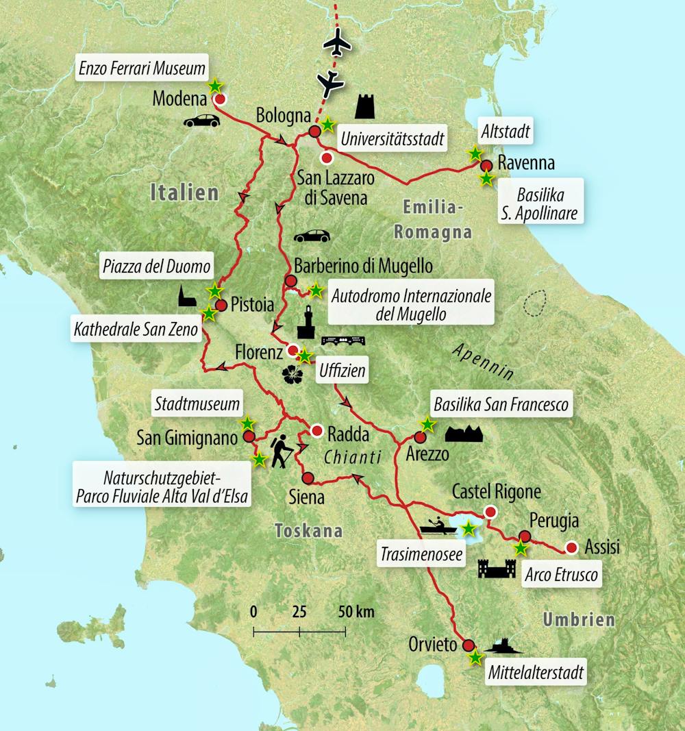Ihre Reiseroute &ndash; &copy; Eberhardt TRAVEL