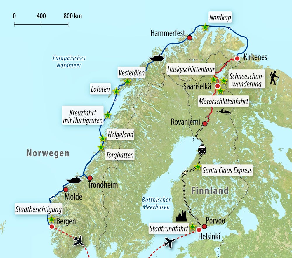 Ihre Reiseroute &ndash; &copy; Eberhardt TRAVEL