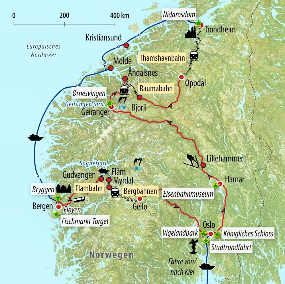 Ihre Reiseroute &ndash; &copy; Eberhardt TRAVEL