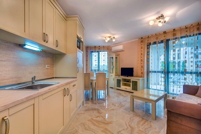 Hotel Poseidon Beispiel-Apartment 1 Schlafzimmer &ndash; &copy;Poseidon Residence Club Balneo & SPA Resort