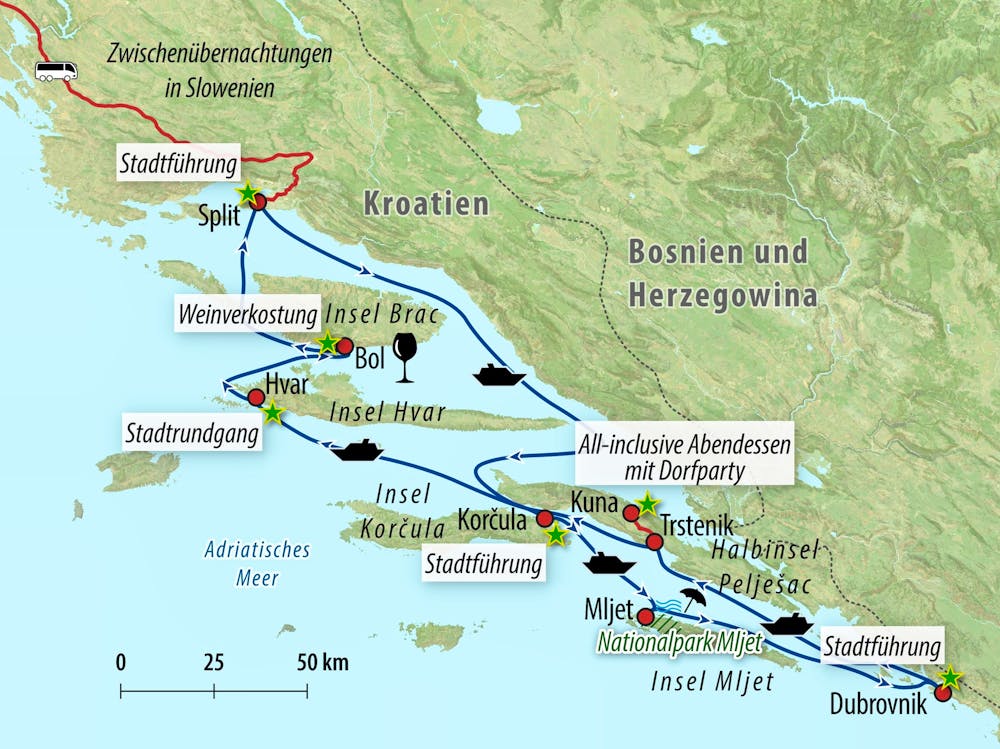 Ihre Reiseroute &ndash; &copy; Eberhardt TRAVEL