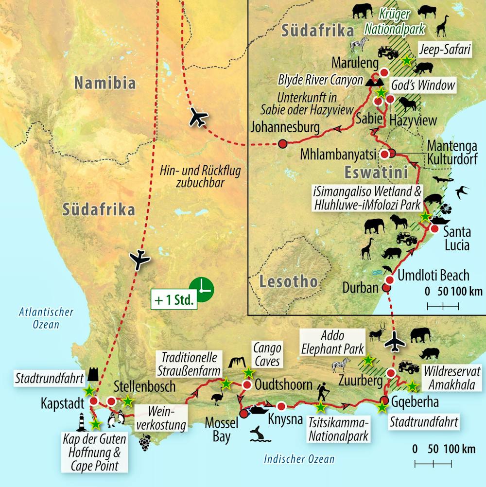 Ihre Reiseroute &ndash; &copy; Eberhardt TRAVEL
