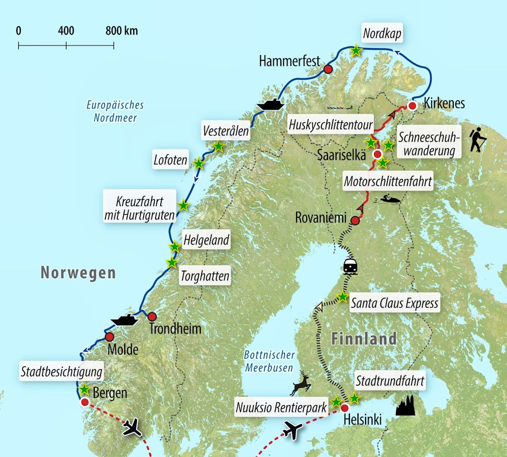 Ihre Reiseroute &ndash; &copy; Eberhardt TRAVEL