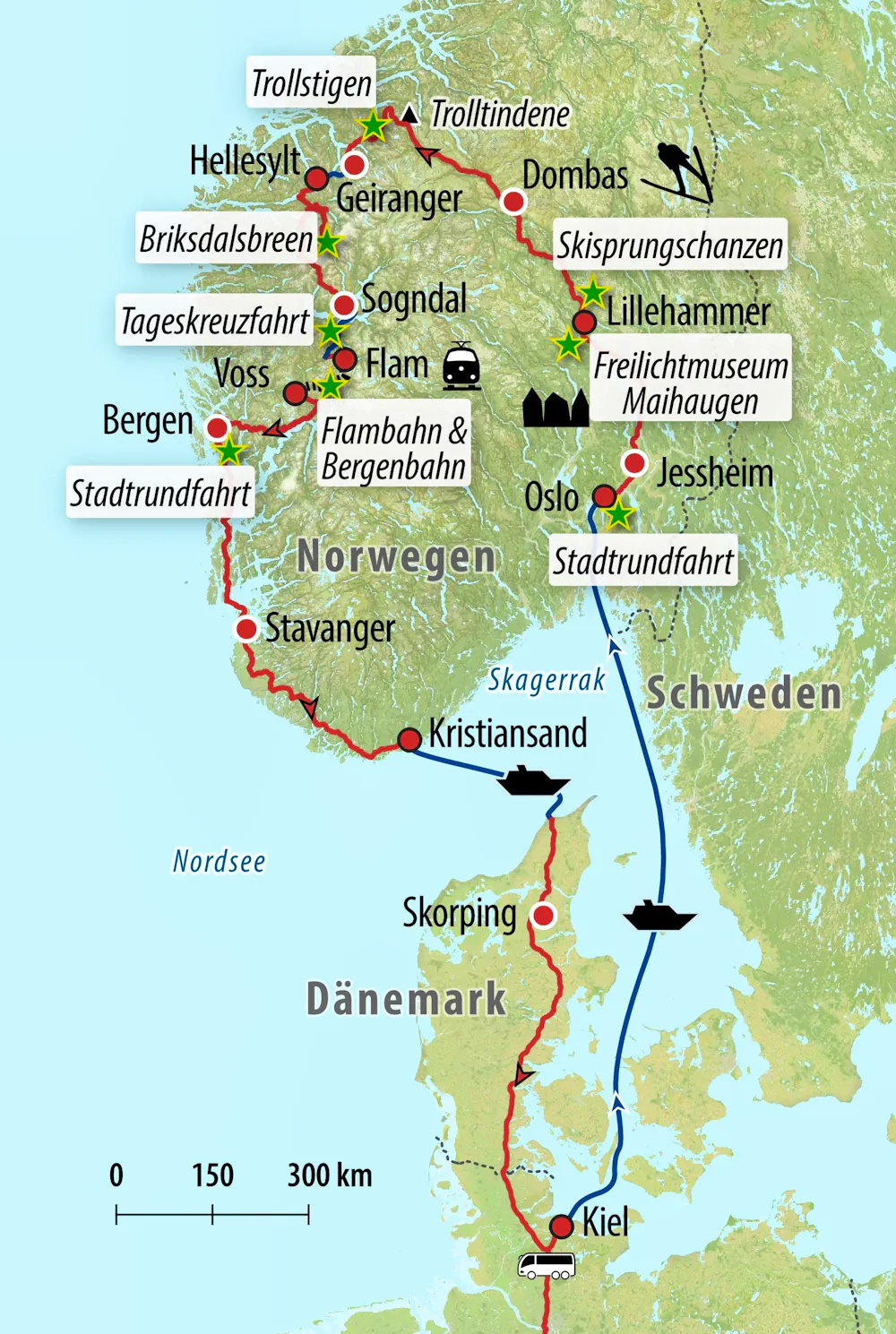 Ihre Reiseroute &ndash; &copy; Eberhardt TRAVEL