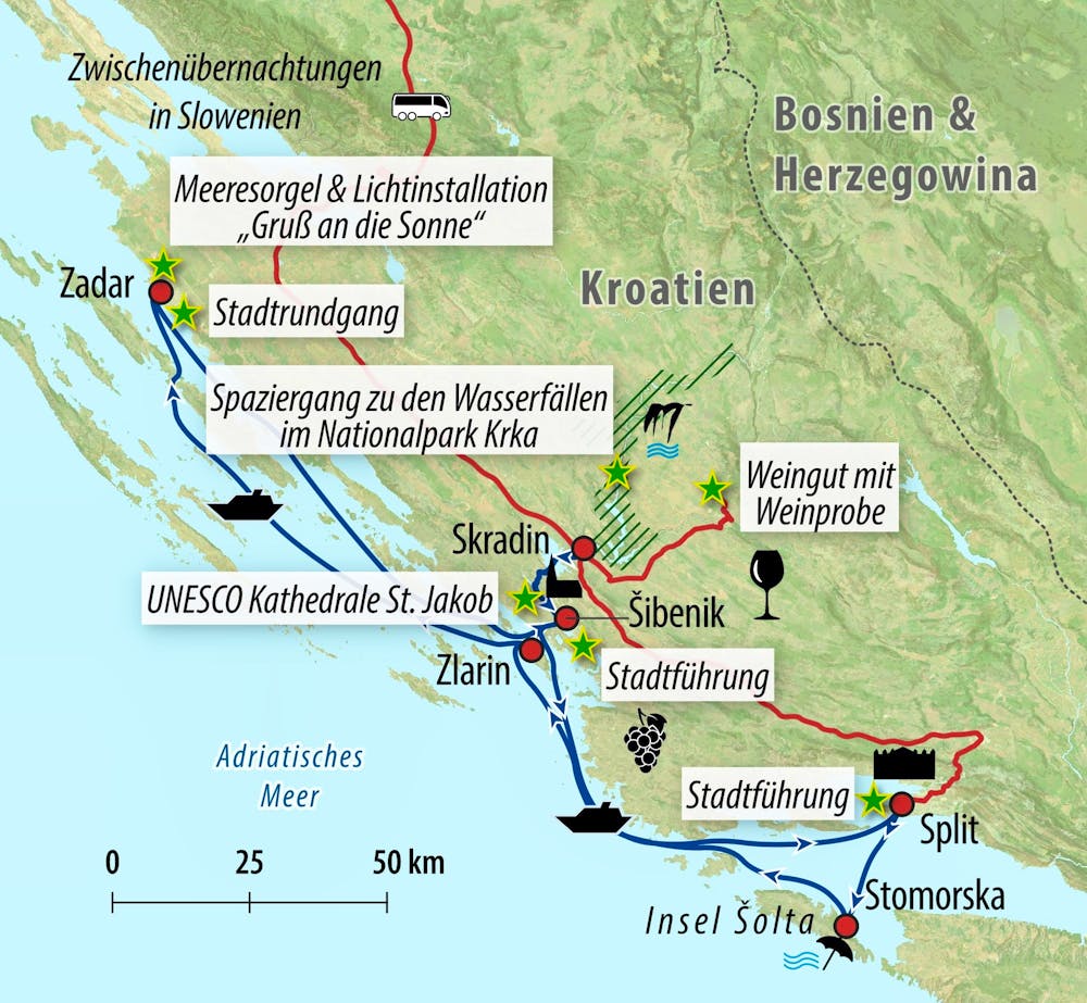 Ihre Reiseroute &ndash; &copy; Eberhardt TRAVEL