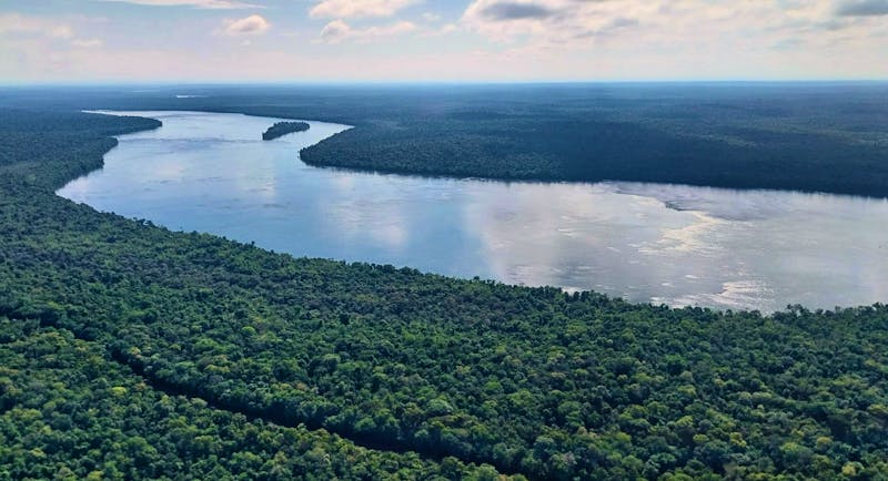 Blick auf den Fluss Iguazu aus dem Helikopter - &copy;Anette Rietz - Eberhardt TRAVEL