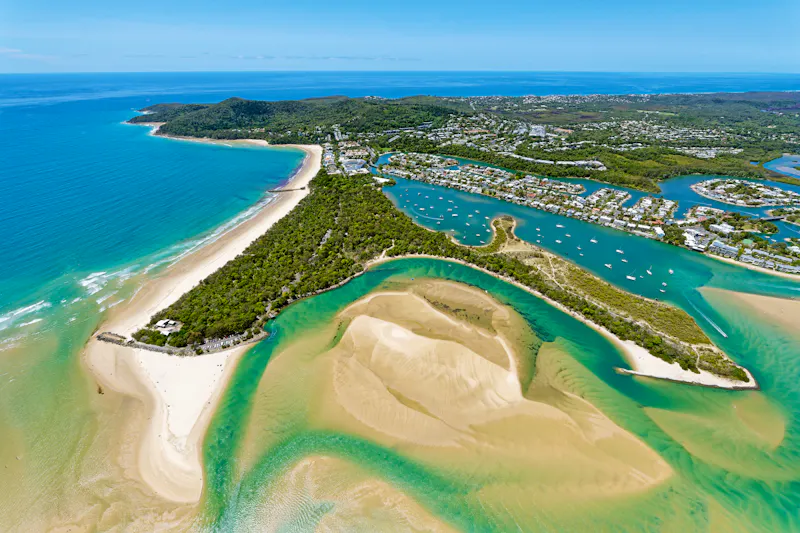 Noosa River Mouth looking south over Noosa Heads - &copy;Aerometrex - stock.adobe.com
