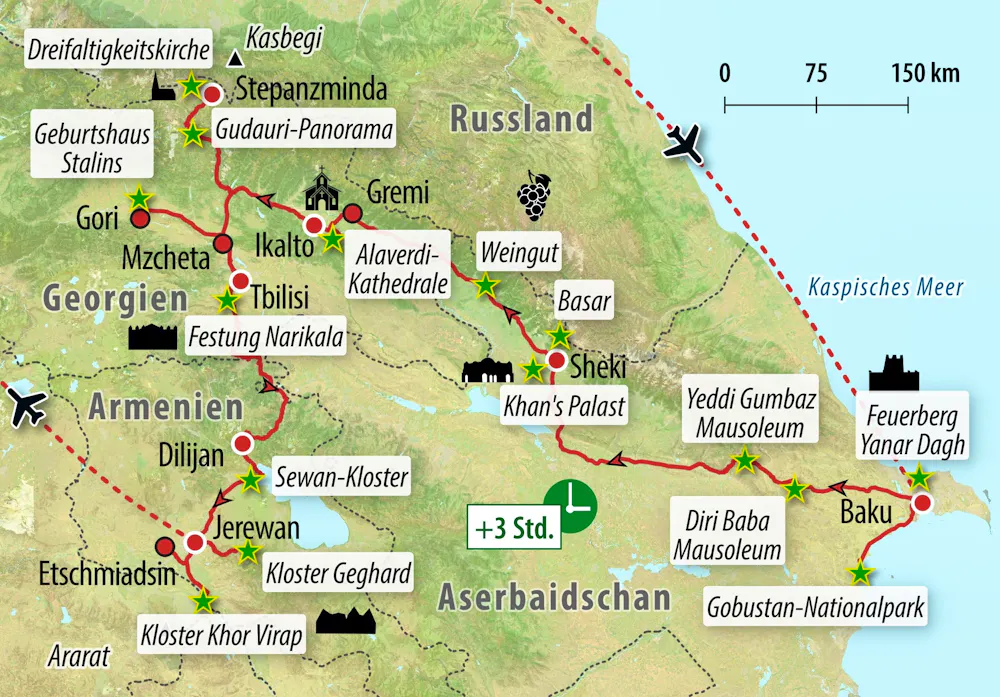 Ihre Reiseroute &ndash; &copy; Eberhardt TRAVEL