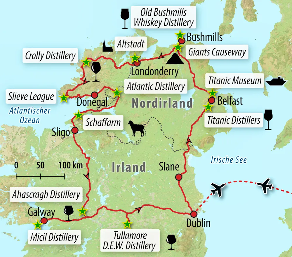 Ihre Reiseroute  &ndash; &copy; Eberhardt TRAVEL 