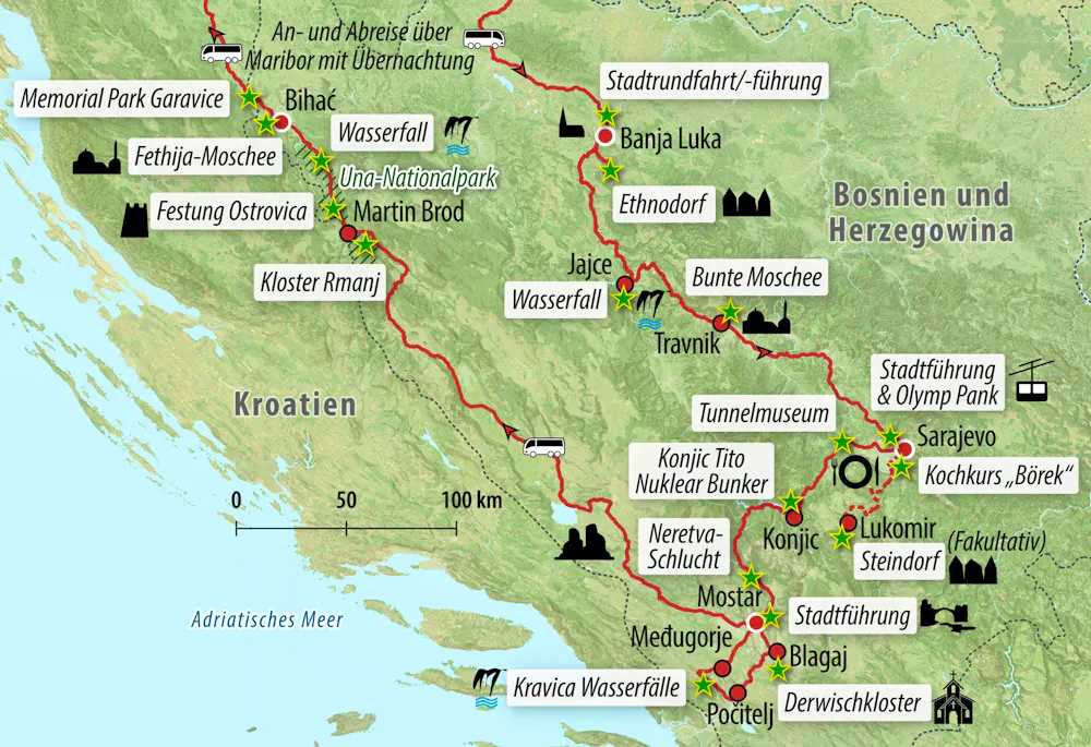 Ihre Reiseroute  &ndash; &copy; Eberhardt TRAVEL 