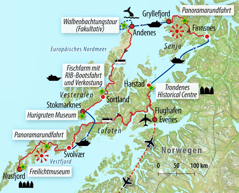 Ihre Reiseroute  &ndash; &copy; Eberhardt TRAVEL 