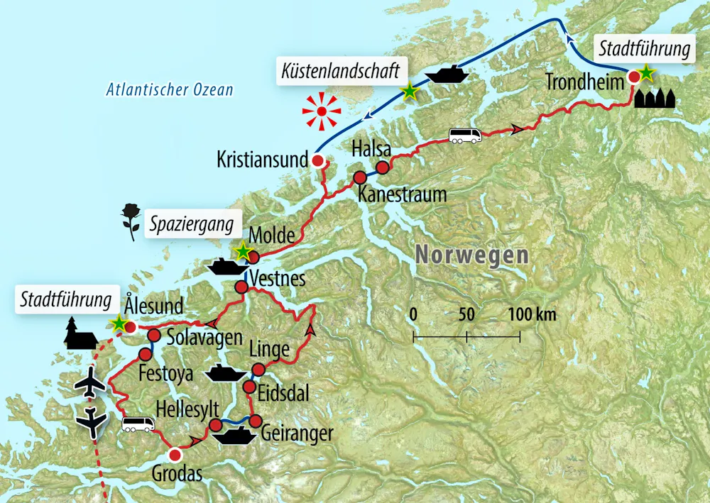 Ihre Reiseroute  &ndash; &copy; Eberhardt TRAVEL