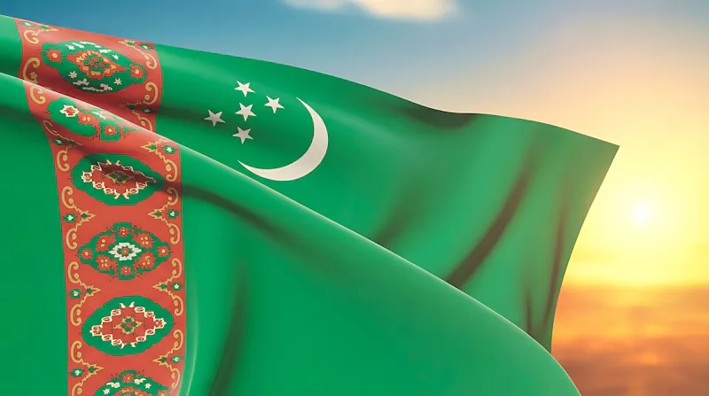 Die Flagge von Turkmenistans - &copy;Amin Rajput - stock.adobe.com
