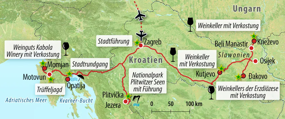 Ihre Reiseroute  &ndash; &copy; Eberhardt TRAVEL 