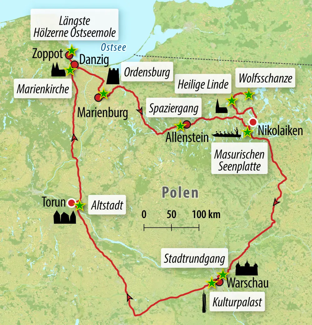 Ihre Reiseroute  &ndash; &copy; Eberhardt TRAVEL