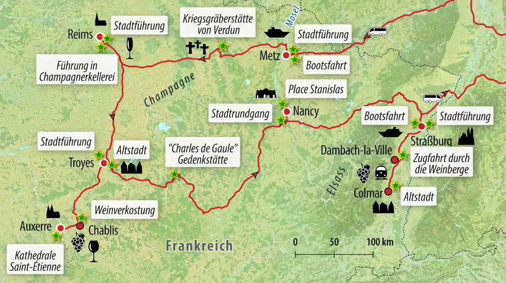 Ihre Reiseroute  &ndash; &copy; Eberhardt TRAVEL