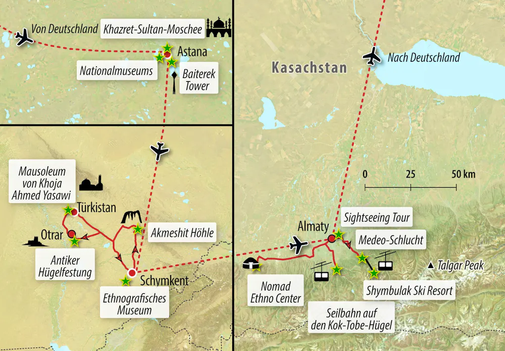 Ihre Reiseroute  &ndash; &copy; Eberhardt TRAVEL