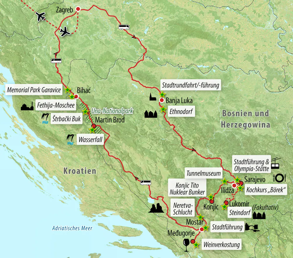 Ihre Reiseroute  &ndash; &copy; Eberhardt TRAVEL