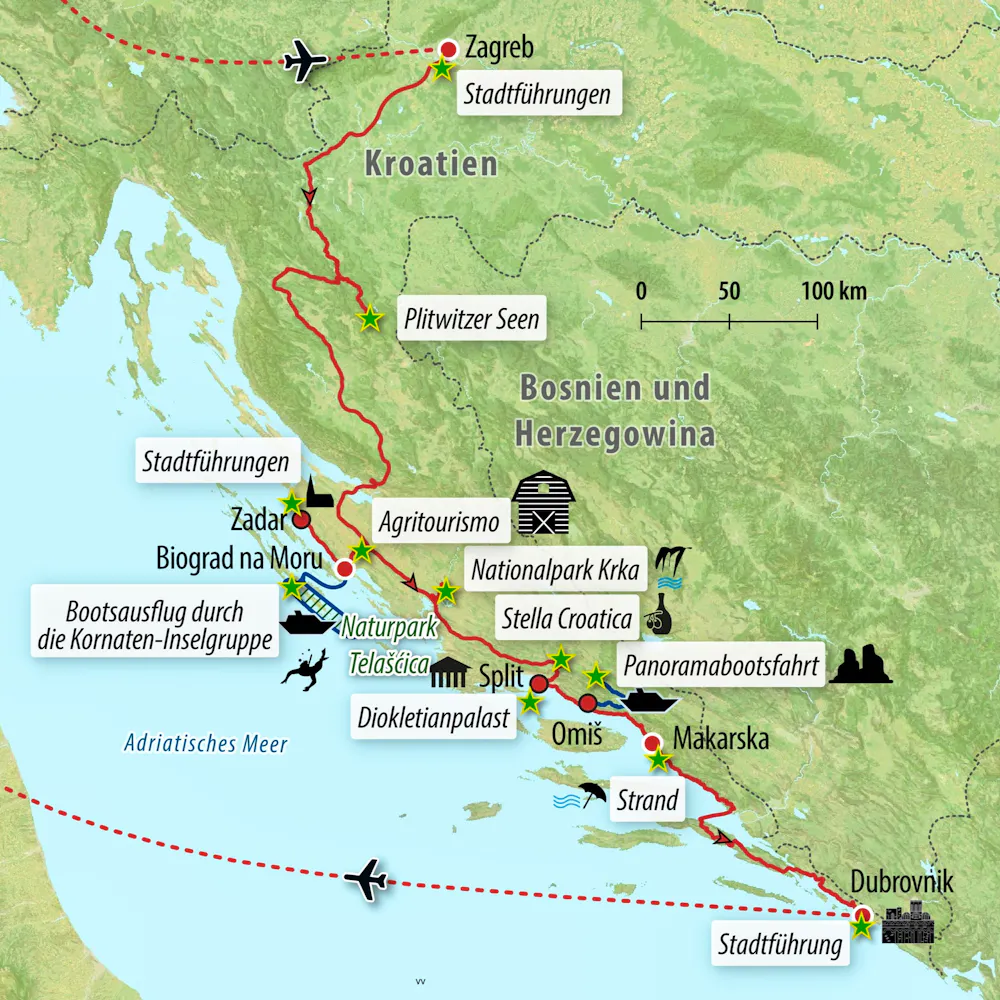 Ihre Reiseroute  &ndash; &copy; Eberhardt TRAVEL
