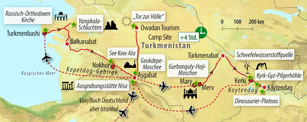 Ihre Reiseroute  &ndash; &copy; Eberhardt TRAVEL