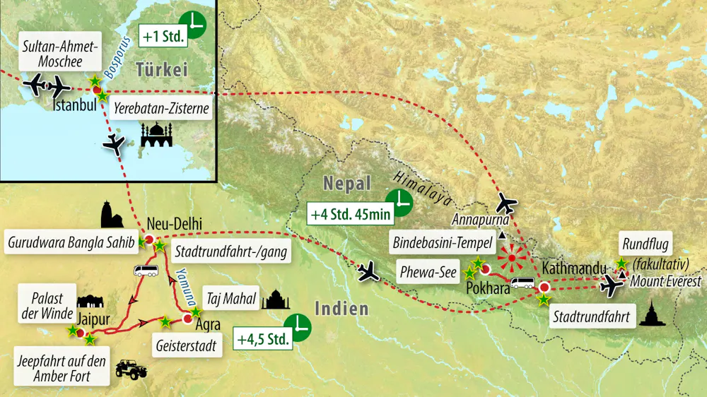 Ihre Reiseroute  &ndash; &copy; Eberhardt TRAVEL