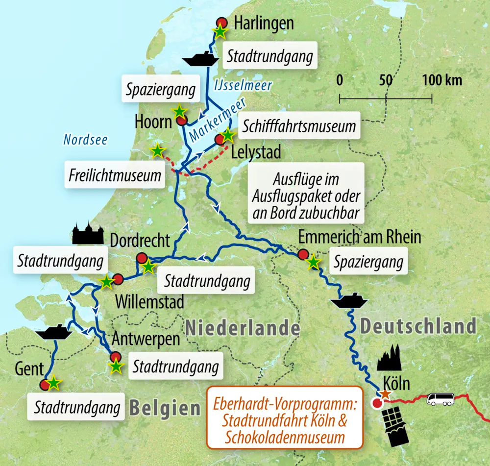 Ihre Reiseroute  &ndash; &copy; Eberhardt TRAVEL