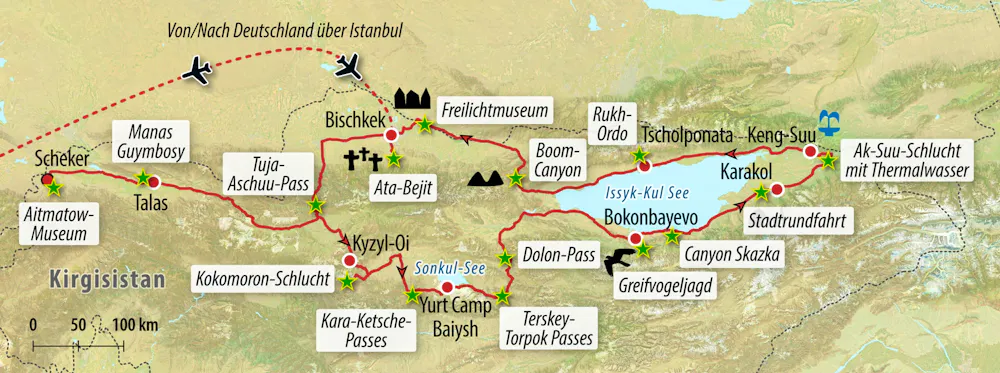 Ihre Reiseroute  &ndash; &copy; Eberhardt TRAVEL