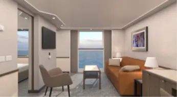 MS Hamburg - Kabinenbeispiel Suite mit Infinityfenstern nach Mordernisierung 2026&nbsp;&ndash;&nbsp;&copy;&nbsp;plantours.de