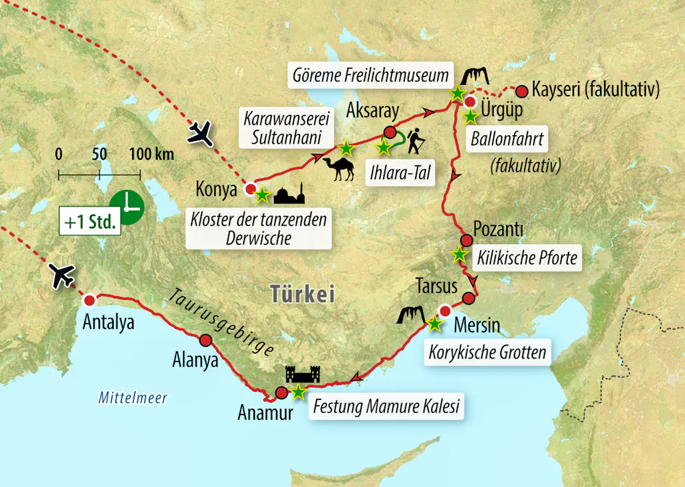 Ihre Reiseroute &ndash; &copy; Eberhardt TRAVEL