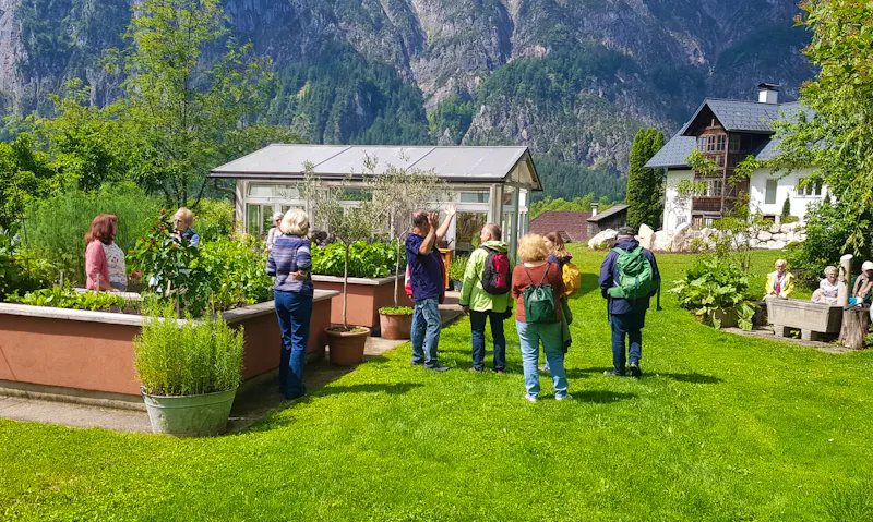 Bad Goisern - im Garten von Rainer und Doris - wir bewundern Hochbeetkonstuktionen und ungewöhnliche Nutzpflanzena - &copy;Anke Nicke - Eberhardt TRAVEL