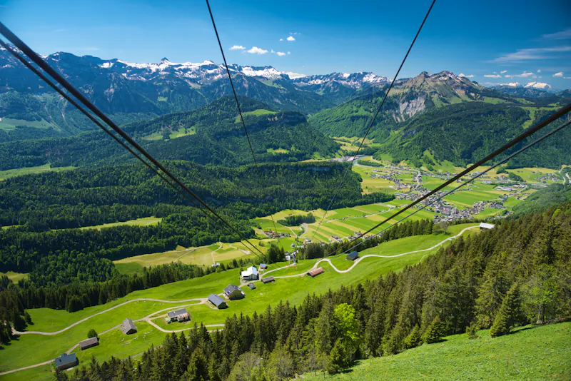Blick von der Seilbahn auf Bezau in Österreich  - &copy;saumhuhn - stock.adobe.com