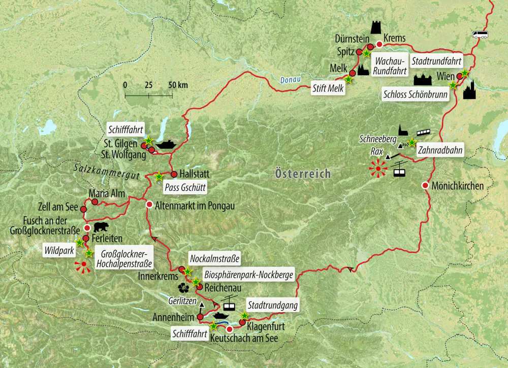 Ihre Reiseroute &ndash; &copy; Eberhardt TRAVEL