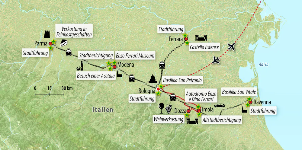 Ihre Reiseroute &ndash; &copy; Eberhardt TRAVEL