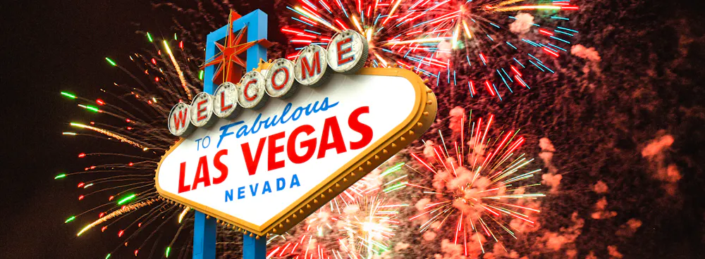 Welcome to Fabulous Las Vegas mit Feuerwerk &ndash; &copy; Brad Pict - stock.adobe.com