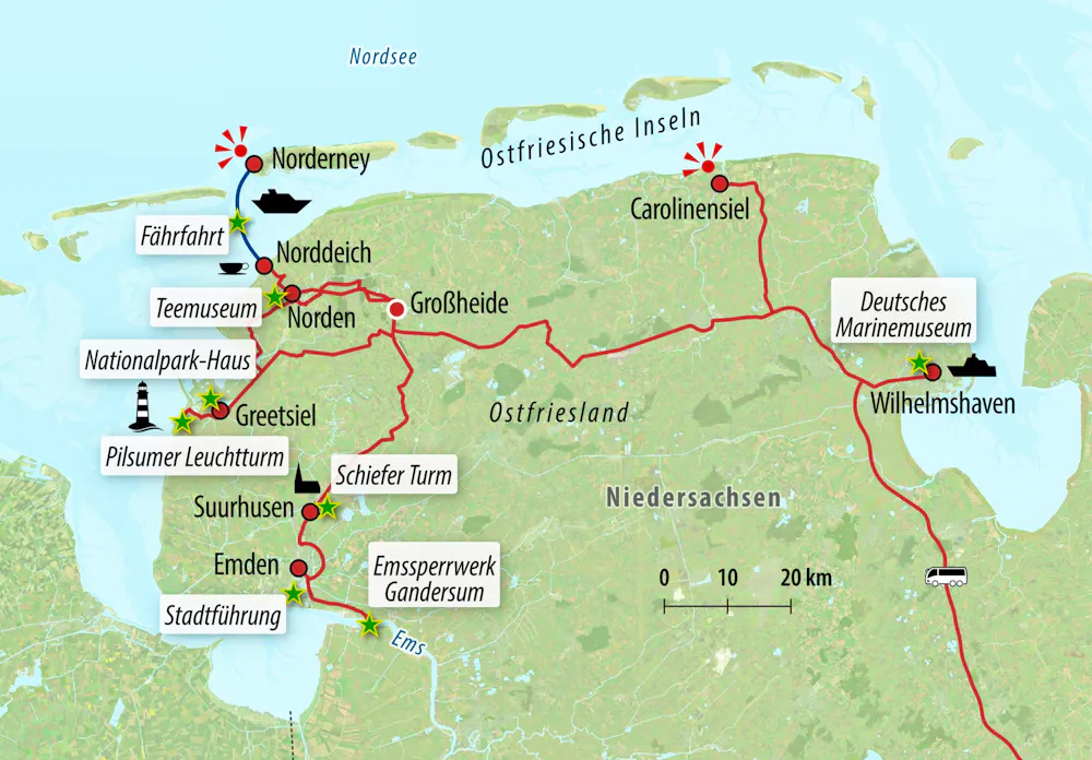 Ihre Reiseroute &ndash; &copy; Eberhardt TRAVEL