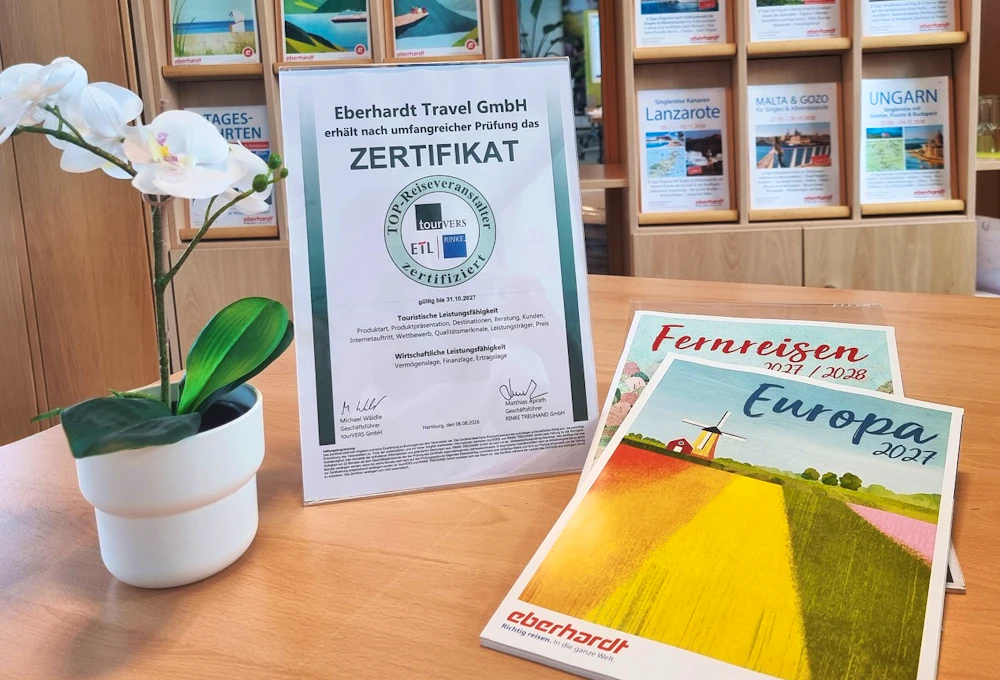 Tourvers Zertifikat 2026 – © Eberhardt TRAVEL