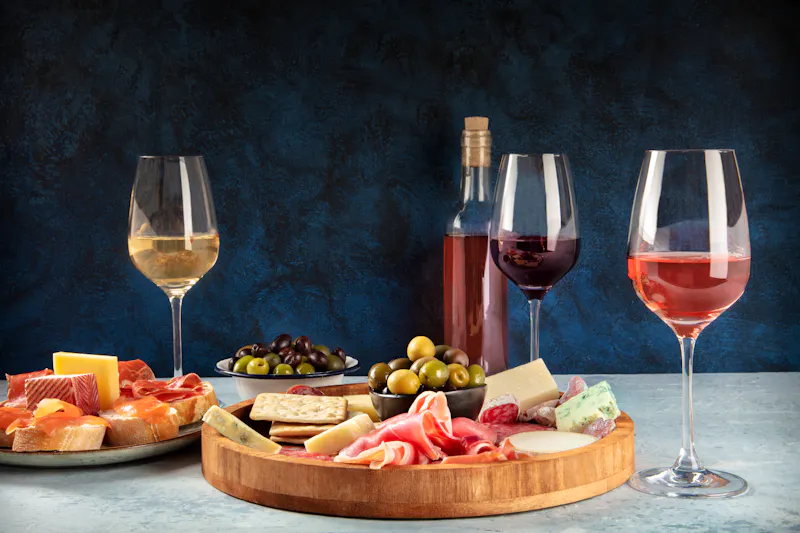 Weinverkostung und Snacks - &copy;laplateresca - stock.adobe.com