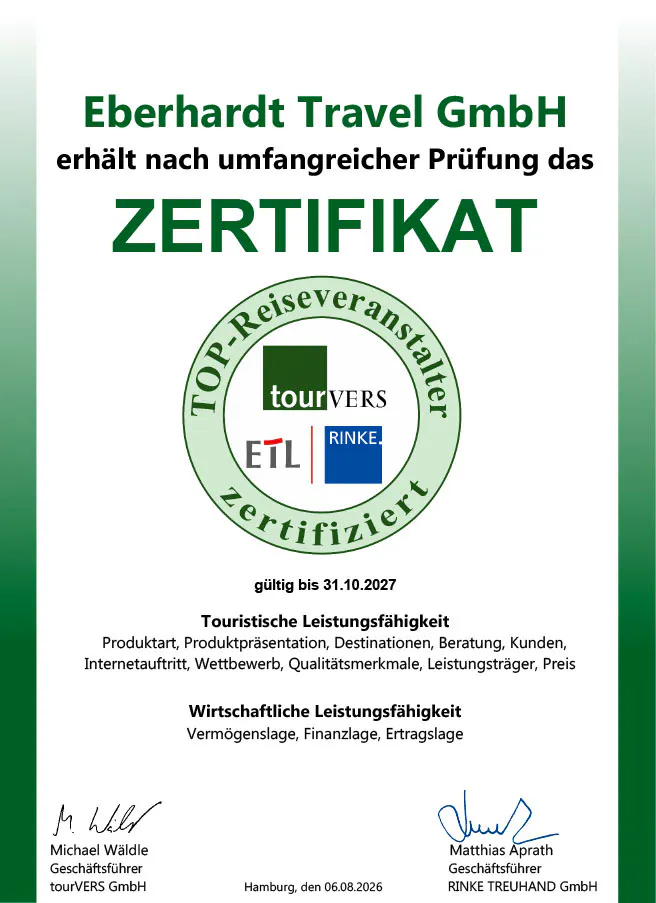 Tourvers Zertifikat