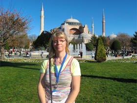 vor der Blauen Moschee in Istanbul