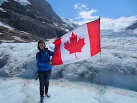 In Kanada auf dem Athabasca Gletscher